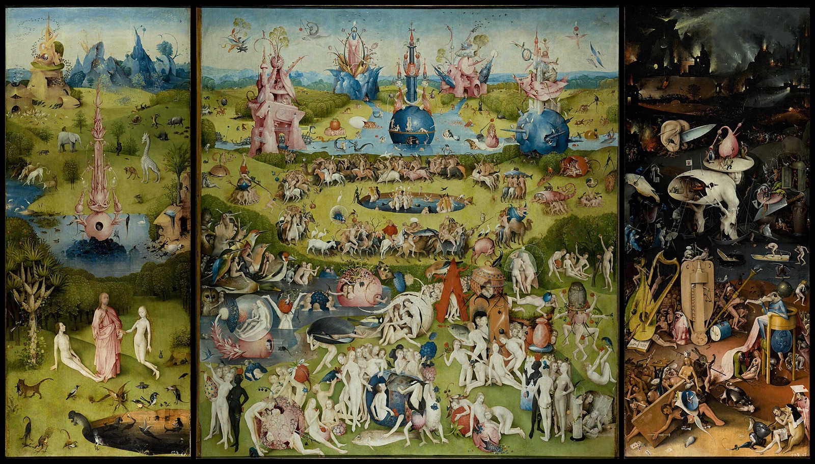 Hieronymus Bosch, The Garden of Earthly Delights. The open triptych.