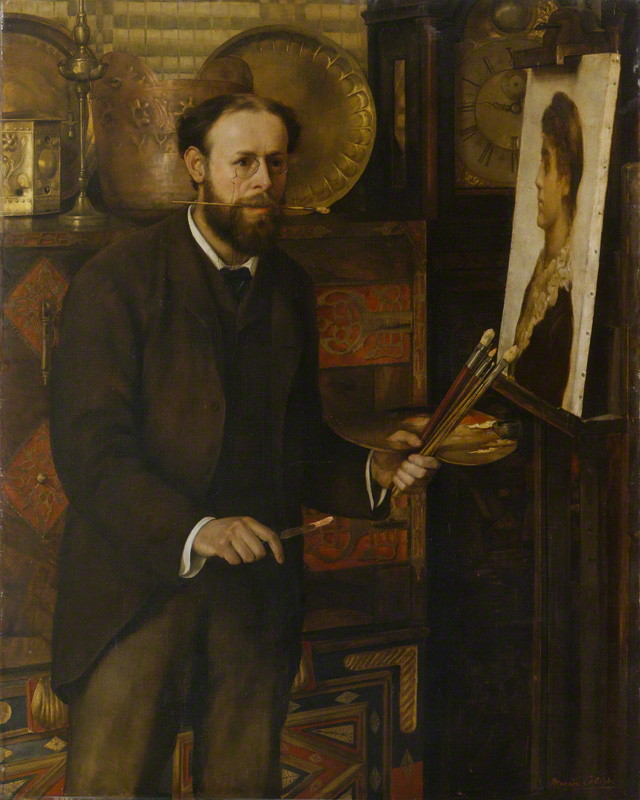 Portrait of John Collier by Marian Collier, about 1882–1883.