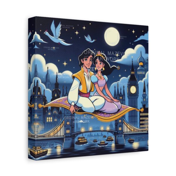 Aladdin: Romance Over London | Stretched Canvas - Image 2