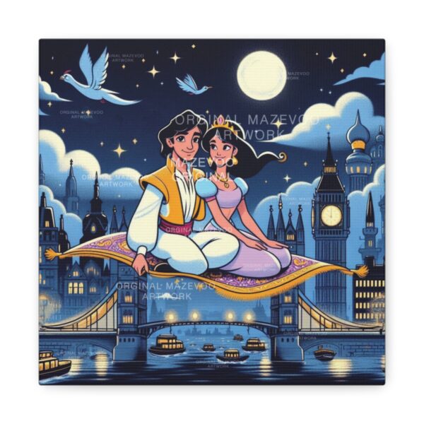 Aladdin: Romance Over London | Stretched Canvas