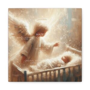 Angel's Prayer over infant | Stretched Canvas