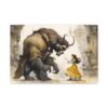 Beauty and the Beast Art | Beauty and the Beast Print on Canvas | Girls Room Wall Decor | Kids Playroom Painting | Nursery Gift for her