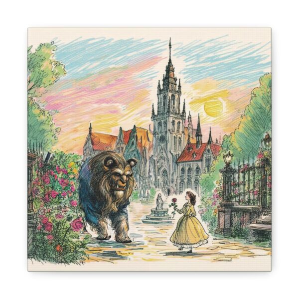 Beauty and the Beast: Majestic Fable | Stretched Canvas