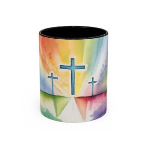 Christian Crosses | Christian Watercolor Mug | Christs crucifixion Coffee Mug Drinkware | Colorful Cup For kids, Women, Children | Gift Idea