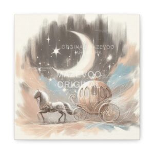 Cinderella Wall Art Print | Fairy Tale Canvas Print | Magical Nursery Decor | Princess Bedroom Artwork, Large Watercolor Painting, Kids Room