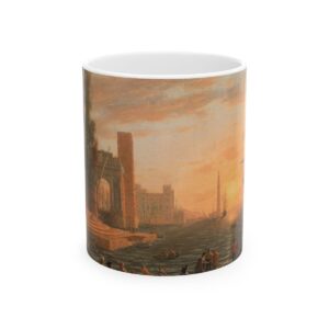 Claude Gellee Mug (1600s) | Sea ship Harbor Mug | Famous Handmade Art Mug Drinkware Cup | Claude Lorrain Mug | 11 oz Ceramic Aesthetic