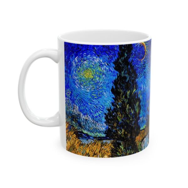 Road with Cypress and Star Mug (1890) | Vincent Van Gogh Coffee Mug - Image 3