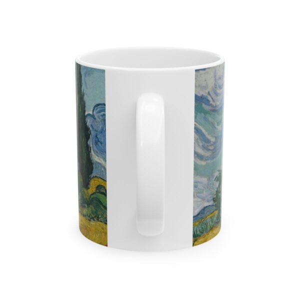 Wheat Field with Cypresses Mug (1889) | Vincent Van Gogh Coffee Mug - Image 2