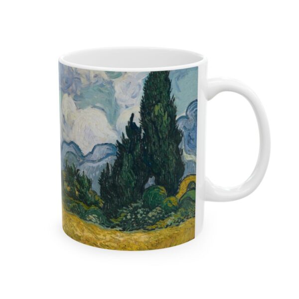 Wheat Field with Cypresses Mug (1889) | Vincent Van Gogh Coffee Mug - Image 4