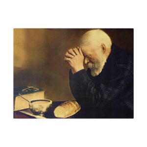 Grace Wall Art | Famous Prayer Painting | Christian Canvas |  Eric Enstrom 1918 | Stretched Canvas | Bible Decorations Religious Decor Art