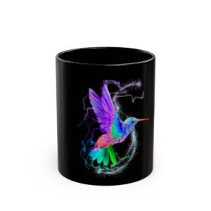 Hummingbird coffee mug | Hummingbird Mug Picture | Bird Mug | Animal Mug | 11 oz Black Ceramic | Gift For Kids Girl Women Theme Merchandise