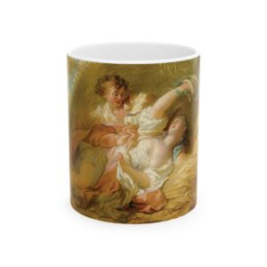 Jean-Honore Fragonard Mug  | Vintage Artwork Classic Couple Mug Cup |. Couple Cuddling Floral Coffee Mug Handmade 11 oz Ceramic Mug Art