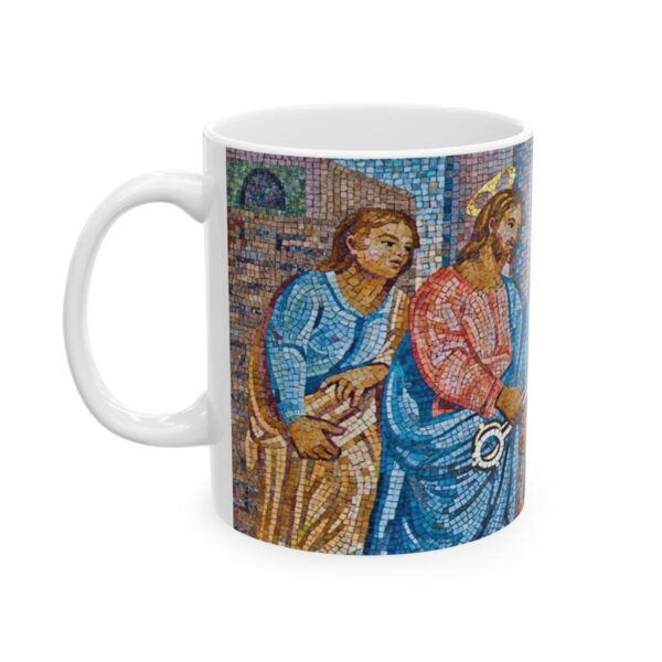 Jesus Gives Peter the keys to the Kingdom Mug, Cool Christian Cup, Jesus Mug Drinkware, Catholic Mug Gift Handmade Coffee Mug 11 oz Ceramic - Image 3