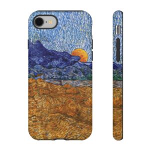 Landscape with Wheat Sheaves and Rising Moon (1889) | Vincent Van Gogh Phone Case | Mazevoo Tough Case