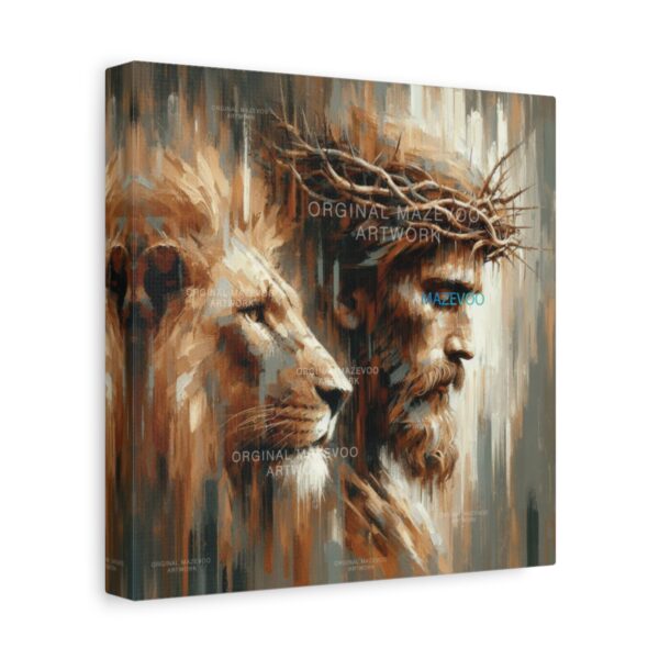 Lion Jesus Wall Art Print | Beautiful  Lion Of Judah Canvas | Jesus Painting Portrait |  Christian Gift, Religious Classic Historical Decor - Image 2