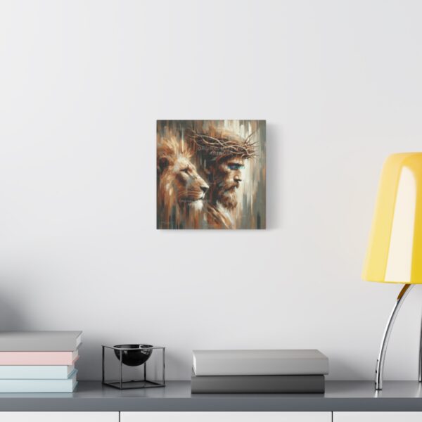 Lion Jesus Wall Art Print | Beautiful  Lion Of Judah Canvas | Jesus Painting Portrait |  Christian Gift, Religious Classic Historical Decor - Image 3