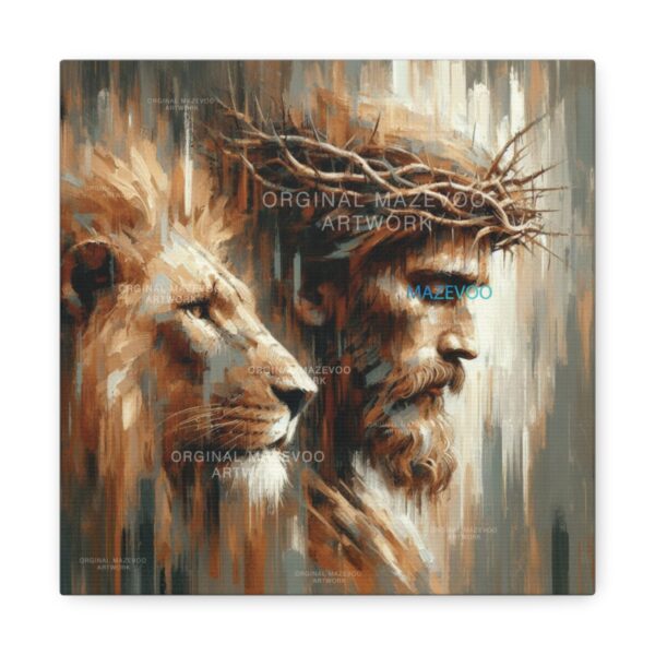 Lion Jesus Wall Art Print | Beautiful  Lion Of Judah Canvas | Jesus Painting Portrait |  Christian Gift, Religious Classic Historical Decor