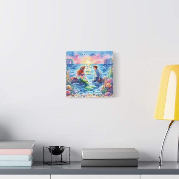 Little Mermaid: Meeting at Dusk Tides | Stretched Canvas - Image 3