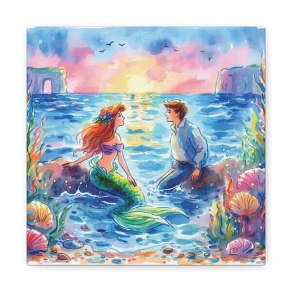 Little Mermaid: Meeting at Dusk Tides | Stretched Canvas