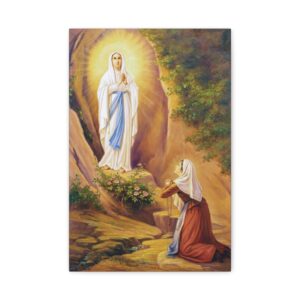 Mary Appearing To St Bernadette, Streched Canvas