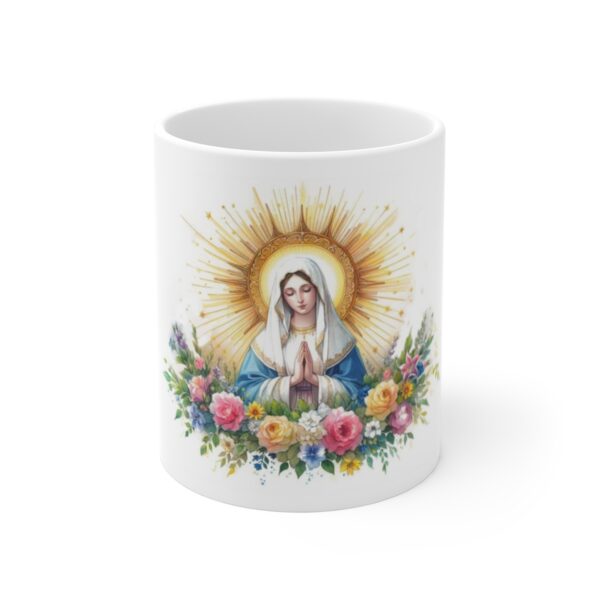 Mary Coffee Mug Mary the Mother of God Mug, USA Handmade Ceramic , Original Watercolor Artwork Painting, Botanical, Floral Nature Catholic