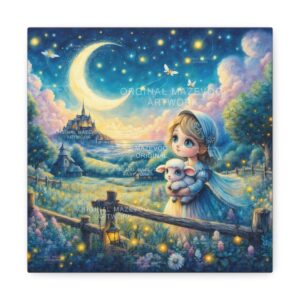 Mary had a little Lamb: Shepard's Twilight | Stretched Canvas