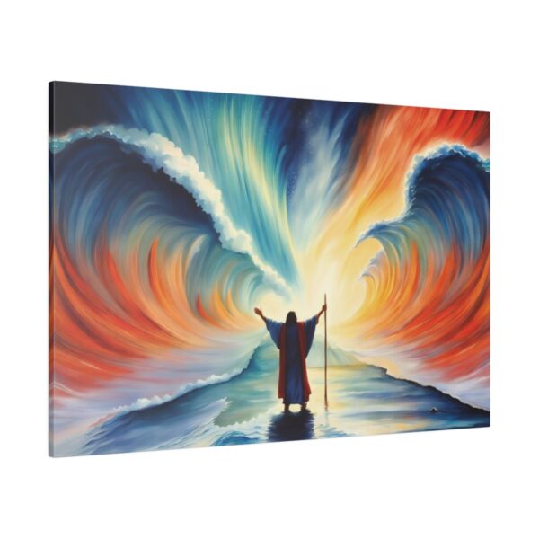 Moses Parting the Red Sea Wall Art Canvas, Moses Painting Wall Art, Egypt Painting Jewish Slaves Israel Miracle Christian Wall Art Painting - Image 2