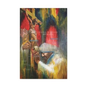 Mother Theresa in Prayer Stretched Canvas Print | Christian Gifts Religious | Wall Art Decor Painting | Original Drawing