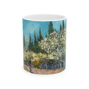 Orchard Bordered by Cypresses Mug (1888) | Van Gogh Mug |