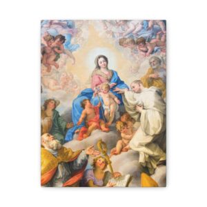 Painting of The Mystic Marriage of St Robert to Our Lady Print, Virgin Mary Painting Reproduction, Vintage Classic Mary Mother of GOD Decor