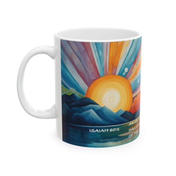 Rise & Shine Isaiah 60:1 Mug | Mazevoo Original | Coffee Mug - Image 3