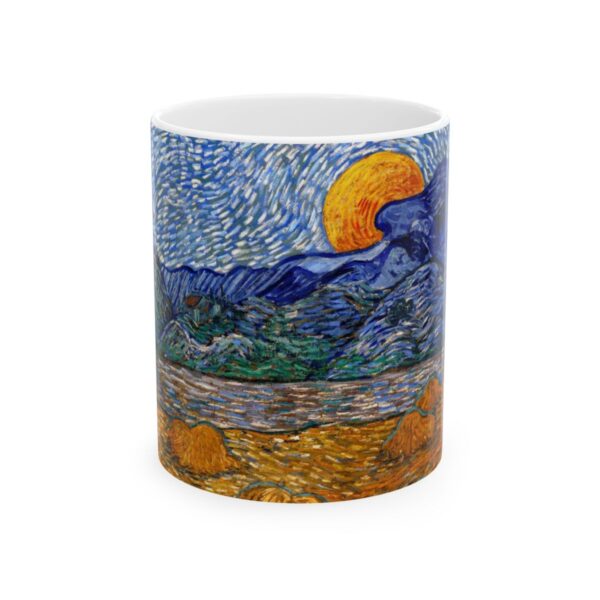 Landscape with wheat Sheaves and Rising Moon Mug (1889) | Vincent Van Gogh Coffee Mug