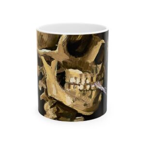 Skull of a Skeleton with Burning Cigarette Mug (1886) | Van Gogh Coffee Mug Cup