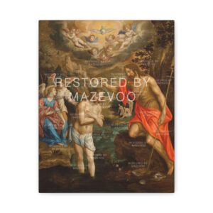 The Baptism of Christ Print, John the Baptist With Jesus Wall Art, The Baptism of Christ Canvas Decor Reproduction, Vintage Classic Image