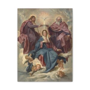 The Coronation of the Virgin Print Wall art, RodrÃ­guez de Silva y VelÃ¡zquez Painting Reproduction, Vintage Classic Mary Mother of GOD Decor