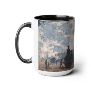 The Gare St-Lazare Mug (1877 Painting) Train Mug | Train Station Mug | Vintage Monet Mug | Aesthetic Mug for Women | Locomotive Mug for Men