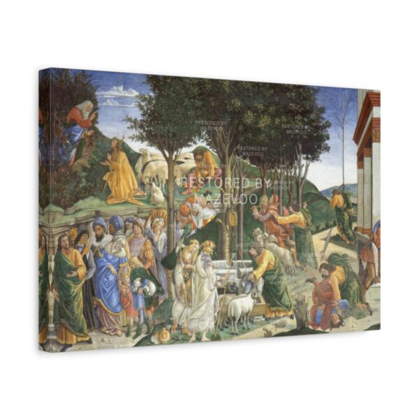 The Trials of Moses Canvas Print (1481) Sandro Botticelli Wall Art - Image 2