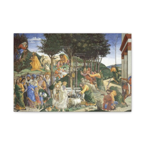 The Trials of Moses Canvas Print (1481) Sandro Botticelli Wall Art