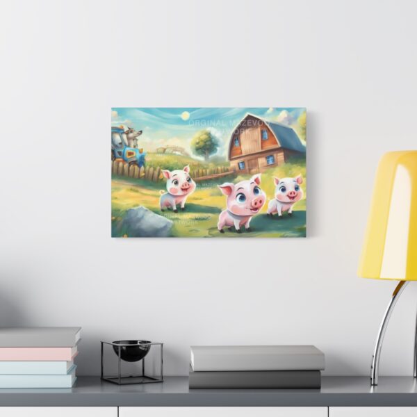 Three Little Pigs Canvas: Farmstead Adventure | Stretched Canvas - Image 3