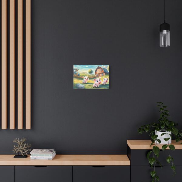 Three Little Pigs Canvas: Farmstead Adventure | Stretched Canvas - Image 4