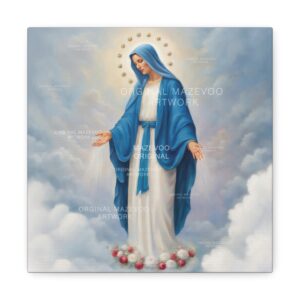 Virgin Mary Bible Wall Art Christian Art |  Immaculate Conception | Gods Love Painting Religious Decor, Small Large Living Room