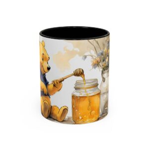 Winnie the Pooh Cup | 11 oz Coffee Mug  | Bees, Honey, and Flowers,  | Present Gift for Women, Men, Mom, Dad 11 Oz Aesthetic Drinkware |