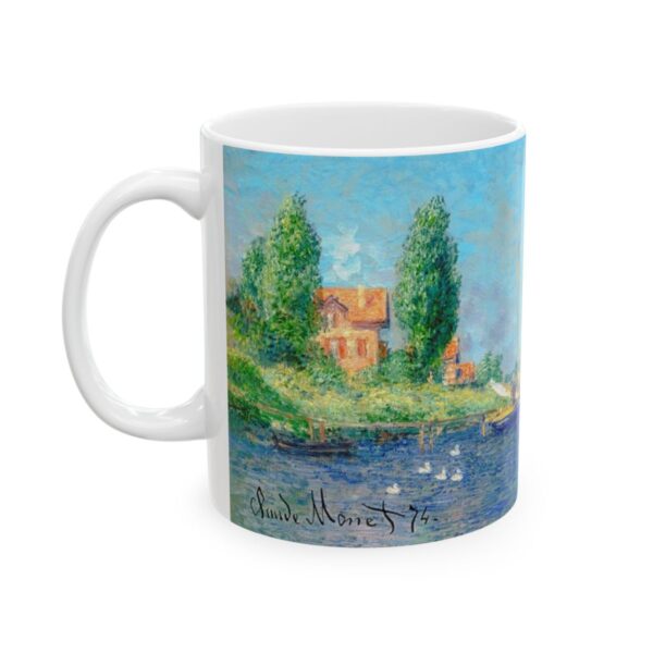 Argenteuil - Red Boats Mug (1875) | Claude Monet Coffee Mug | Sailing Ship Mug - Image 3