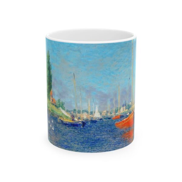 Argenteuil - Red Boats Mug (1875) | Claude Monet Coffee Mug | Sailing Ship Mug