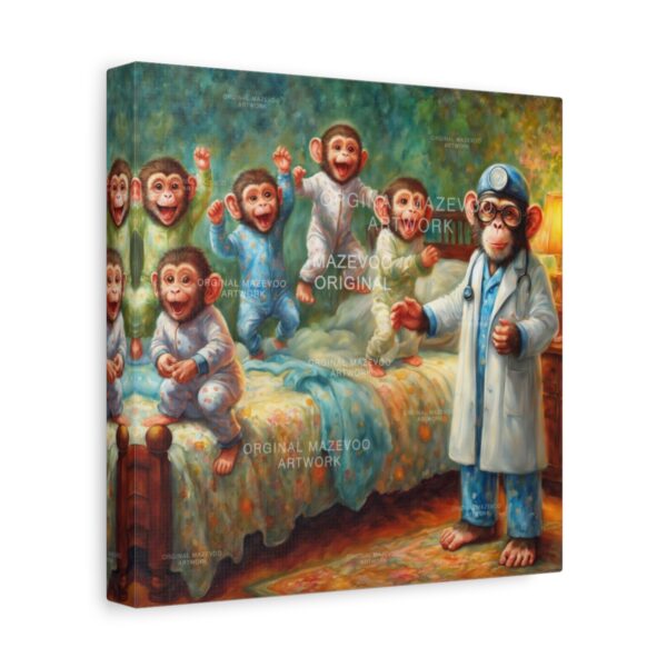 Five little Monkeys Jumping on the Bed: Mischief Mayhem | Stretched Canvas - Image 2