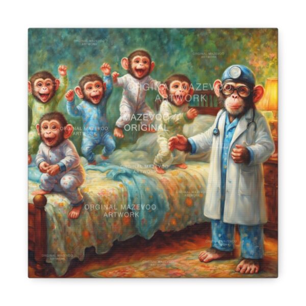 Five little Monkeys Jumping on the Bed: Mischief Mayhem | Stretched Canvas