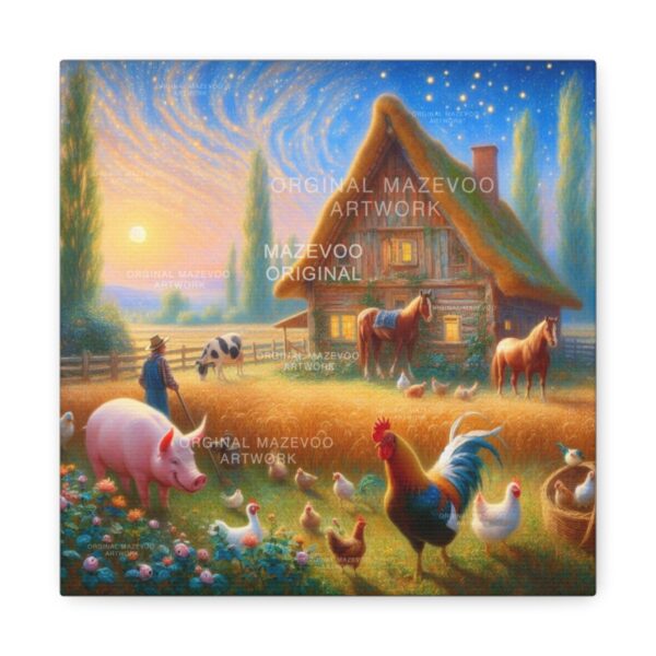 Old McDonald: Farmstead Twilight | Stretched Canvas