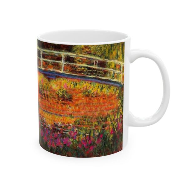 The Japanese Bridge (The Water-Lily Pond, Water Irises) Mug (1900) | Claude Monet Coffee Mug - Image 4