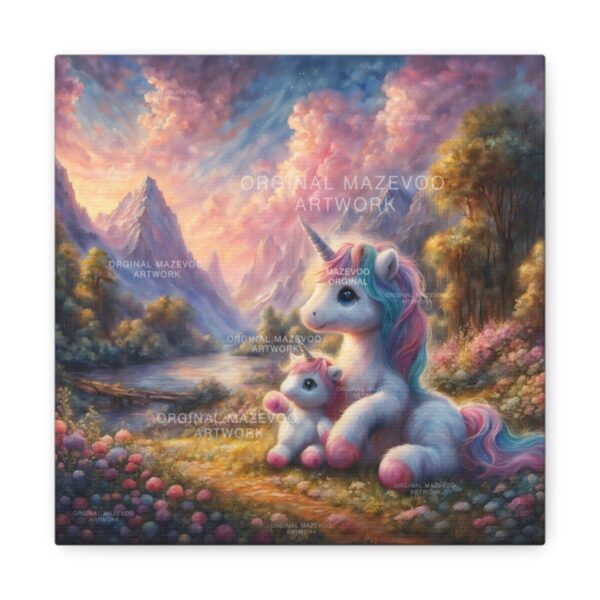 Unicorns: A Mother's Embrace | Stretched Canvas