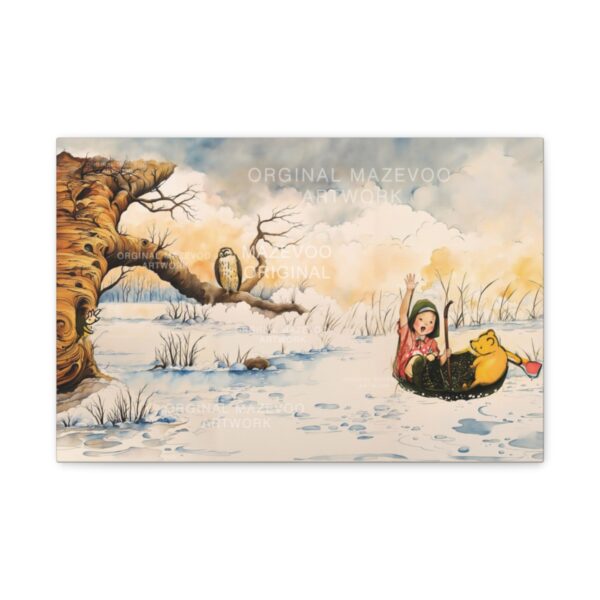 Winnie the Pooh: Umbrella Voyage | Stretched Canvas